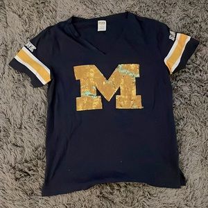 PINK University of Michigan sparkly tshirt